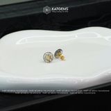  Khuyên Tai Kim Điếu Hoàng Tâm Đá Thạch Anh Tóc Đen (Thủy, Mộc) 