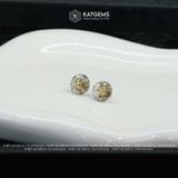  Khuyên Tai Kim Điếu Hoàng Tâm Đá Thạch Anh Tóc Đen (Thủy, Mộc) 