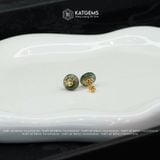  Khuyên Tai Kim Điếu Hoàng Tâm Đá Thạch Anh Tóc Xanh (Hỏa, Mộc) 