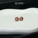  Khuyên Tai Kim Điếu Hoàng Tâm Đá Thạch Anh Tóc Đỏ (Hỏa, Thổ) 