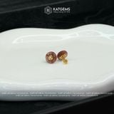  Khuyên Tai Kim Điếu Hoàng Tâm Đá Thạch Anh Tóc Đỏ (Hỏa, Thổ) 