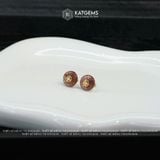  Khuyên Tai Kim Điếu Hoàng Tâm Đá Thạch Anh Tóc Đỏ (Hỏa, Thổ) 