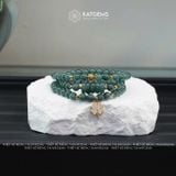  Vòng Chuỗi Lam Ngọc 5.8li Mix Ngũ Điếu, Charm Cỏ Bốn Lá Và Bi Kim Tiền Vàng Trang Sức (Không Kén Mệnh) 