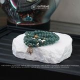  Vòng Chuỗi Lam Ngọc 5.8li Mix Ngũ Điếu, Charm Cỏ Bốn Lá Và Bi Kim Tiền Vàng Trang Sức (Không Kén Mệnh) 