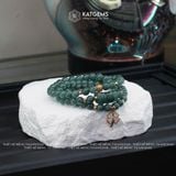  Vòng Chuỗi Lam Ngọc 5.8li Mix Ngũ Điếu, Charm Cỏ Bốn Lá Và Bi Kim Tiền Vàng Trang Sức (Không Kén Mệnh) 
