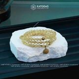  Chuỗi Vòng Thạch Anh Tóc Vàng 5.6ly Mix Charm Hoa Sen Và Kim Tiền Vàng TâyTrang Sức (Kim, Thổ) 