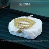  Chuỗi Vòng Thạch Anh Tóc Vàng 5.6ly Mix Charm Hoa Sen Và Kim Tiền Vàng TâyTrang Sức (Kim, Thổ) 