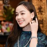  Khuyên Tai Kim Tâm Như Ý Vàng Trang Sức Ngọc Phỉ Thúy Hoa Bay (Không Kén Mệnh) 