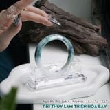  Vòng Khối Ngọc Phỉ Thúy Lam Thiên Hoa Bay Cao Cấp Bản Hẹ 13.3 x 7.6 x 52.7 (Không Kén Mệnh) 
