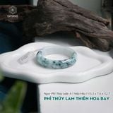 Vòng Khối Ngọc Phỉ Thúy Lam Thiên Hoa Bay Cao Cấp Bản Hẹ 13.3 x 7.6 x 52.7 (Không Kén Mệnh) 