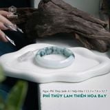  Vòng Khối Ngọc Phỉ Thúy Lam Thiên Hoa Bay Cao Cấp Bản Hẹ 13.3 x 7.6 x 52.7 (Không Kén Mệnh) 