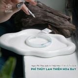  Vòng Khối Ngọc Phỉ Thúy Lam Thiên Hoa Bay Cao Cấp Bản Hẹ 7.4 x 5.7 x 52.6 (Không Kén Mệnh) 
