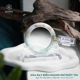  Vòng Khối Ngọc Phỉ Thúy Hoa Bay Điểm Hoàng Phỉ Phớt Tím Cao Cấp Bản Đũa 10.3 x 10.3 x 53 (Không Kén Mệnh) 