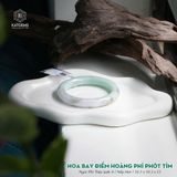 Vòng Khối Ngọc Phỉ Thúy Hoa Bay Điểm Hoàng Phỉ Phớt Tím Cao Cấp Bản Đũa 10.3 x 10.3 x 53 (Không Kén Mệnh) 