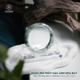  Vòng Khối Ngọc Phỉ Thúy Mặc Ảnh Hoa Bay Cao Cấp Bản Hẹ 12.5 x 8.5 x 52.9 (Không Kén Mệnh) 
