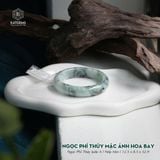  Vòng Khối Ngọc Phỉ Thúy Mặc Ảnh Hoa Bay Cao Cấp Bản Hẹ 12.5 x 8.5 x 52.9 (Không Kén Mệnh) 