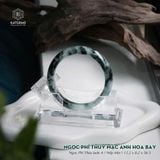  Vòng Khối Ngọc Phỉ Thúy Mặc Ảnh Hoa Bay Cao Cấp Bản Hẹ 12.2 x 8.2 x 56.5 (Không Kén Mệnh) 
