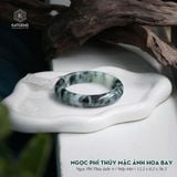 Vòng Khối Ngọc Phỉ Thúy Mặc Ảnh Hoa Bay Cao Cấp Bản Hẹ 12.2 x 8.2 x 56.5 (Không Kén Mệnh) 