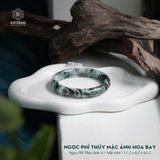  Vòng Khối Ngọc Phỉ Thúy Mặc Ảnh Hoa Bay Cao Cấp Bản Hẹ 11.2 x 8.2 x 61.2 (Không Kén Mệnh) 