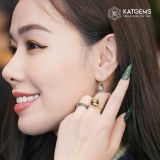  Khuyên Tai Kim Tâm Như Ý Vàng Trang Sức Ngọc Phỉ Thúy Hoa Bay (Không Kén Mệnh) 