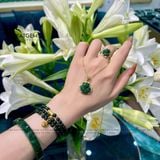  Mặt Dây Chuyền Hồ Ly Ngọc Cẩm Thạch Sơn Thủy Type B (Không Kén Mệnh) 
