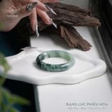  Vòng Khối Ngọc Phỉ Thúy Jade A Băng Lục Phiêu Hoa Cao Cấp Bản Hẹ 12.8 x 8.5 x 54.3 (Không Kén Mệnh) 
