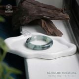  Vòng Khối Ngọc Phỉ Thúy Jade A Băng Lục Phiêu Hoa Cao Cấp Bản Hẹ 11.8 x 9.3 x 52.5 (Không Kén Mệnh) 