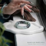  Vòng Khối Ngọc Phỉ Thúy Jade A Băng Lục Phiêu Hoa Cao Cấp Bản Hẹ 11.8 x 9.3 x 52.5 (Không Kén Mệnh) 