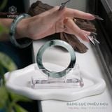  Vòng Khối Ngọc Phỉ Thúy Jade A Băng Lục Phiêu Hoa Cao Cấp Bản Hẹ 11.8 x 9.3 x 52.5 (Không Kén Mệnh) 