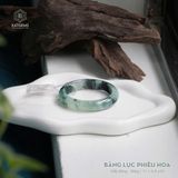  Vòng Khối Ngọc Phỉ Thúy Jade A Băng Lục Phiêu Hoa Cao Cấp Bản Hẹ 11 x 6.8 x 50 (Không Kén Mệnh) 