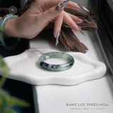  Vòng Khối Ngọc Phỉ Thúy Jade A Băng Lục Phiêu Hoa Cao Cấp Bản Hẹ 11 x 6.8 x 50 (Không Kén Mệnh) 