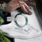 Vòng Khối Ngọc Phỉ Thúy Jade A Băng Lục Phiêu Hoa Cao Cấp Bản Hẹ 11 x 6.8 x 50 (Không Kén Mệnh) 