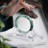  Vòng Khối Ngọc Phỉ Thúy Jade A Băng Lục Phiêu Hoa Cao Cấp Bản Hẹ 11.9 x 8.3 x 56.6 (Không Kén Mệnh) 
