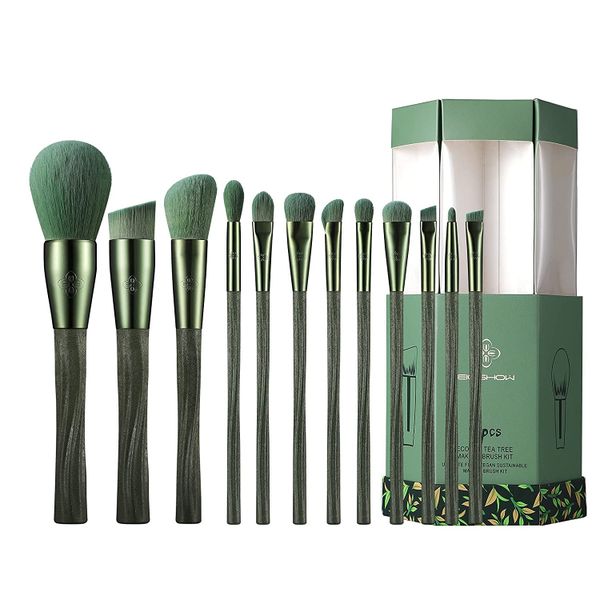 Bộ cọ trang điểm Eigshow ultimate fully vegan sustainable 12 pcs ecopro tea tree makeup brush kit