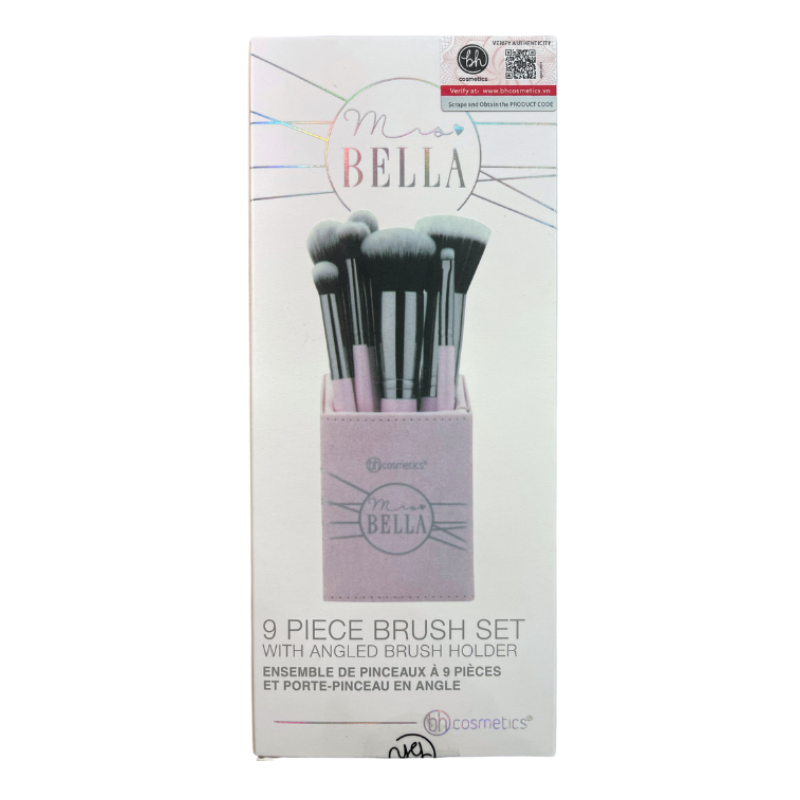 Bộ cọ Bh Cosmetics Mrs Bella 9 pcs brush set with angled brush holder