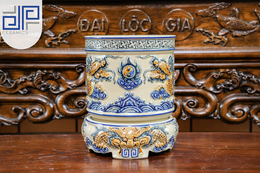  Bát hương Song long chầu nguyệt 