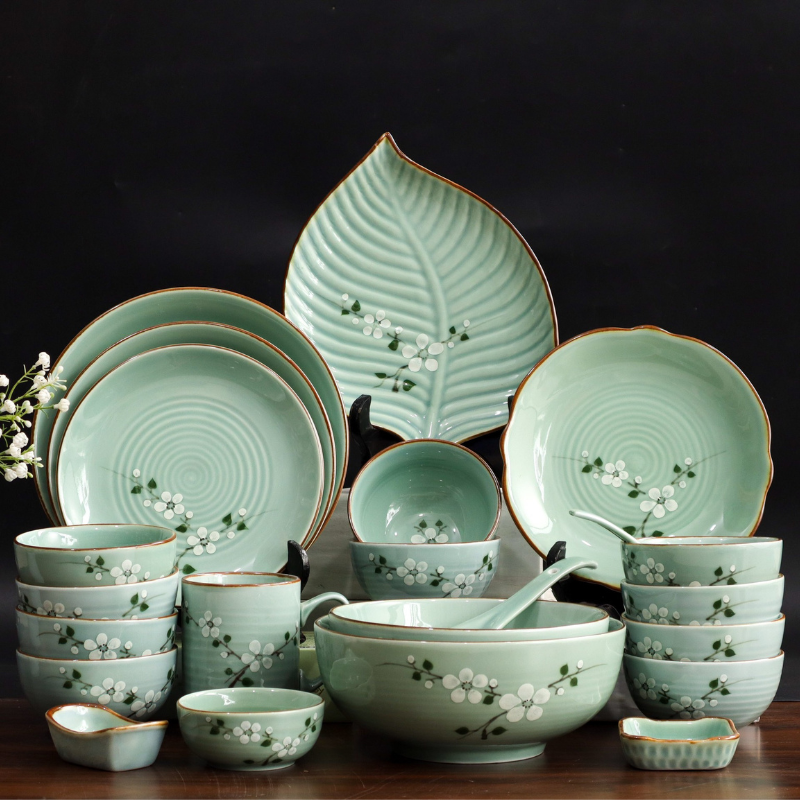  Bộ đồ ăn men xanh ngọc 