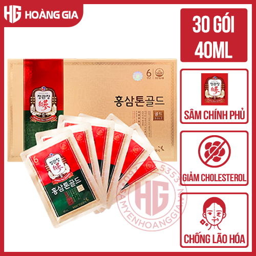 Nước hồng sâm Chính phủ Hàn KGC TONIC GOLD cao cấp hộp 30 gói x 40ml