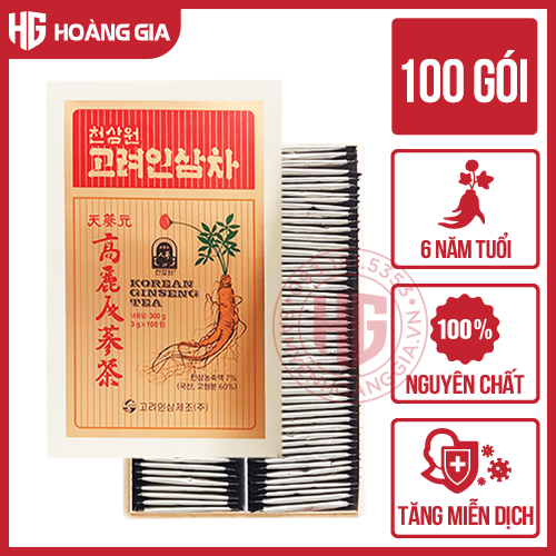 Trà nhân sâm hộp gỗ 100 gói bán chạy nhất Hàn Quốc