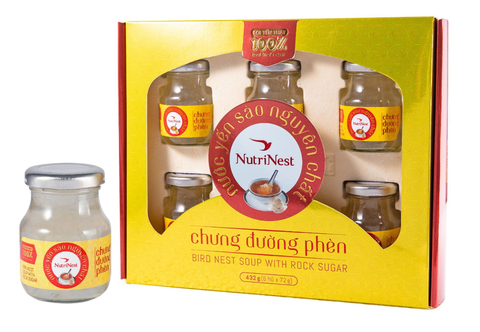 Yến Sào Nguyên Chất Chưng Đường Phèn Hộp quà 6 hũ x 72g