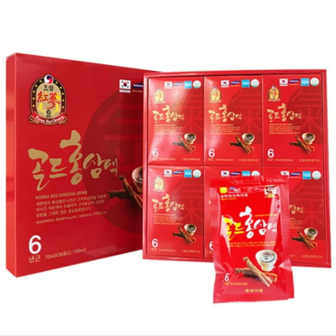 Nước ép hồng sâm 6 năm tuổi Hàn Quốc Daeyoung Korean Red Ginseng Drink hộp 30 gói x 70ml