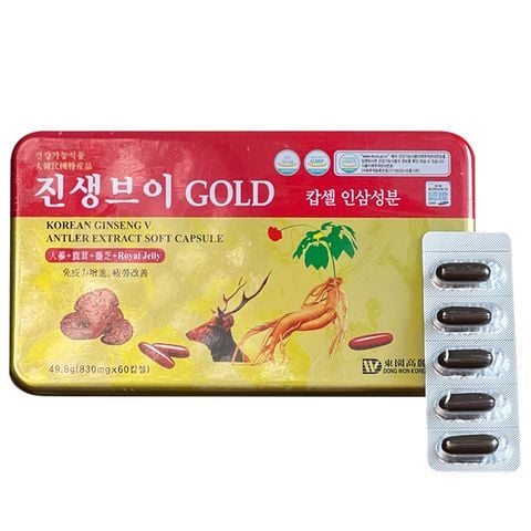 Viên đạm sâm nhung linh chi Hàn Quốc Gold hộp 60 viên