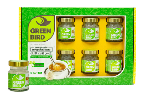 Yến sào Nutri Nest Green Bird đường ăn kiêng 6 Lọ/Hộp