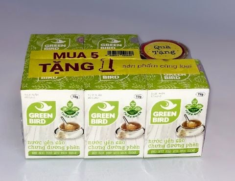 Yến sào Nutri Nest Green Bird đường phèn - Set 5 tặng 1