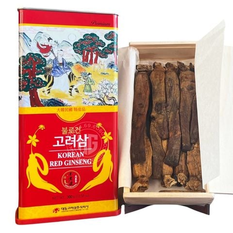 Sâm Củ Khô Hộp Thiếc Hàn Quốc Daedong hộp 300g 11-20 củ