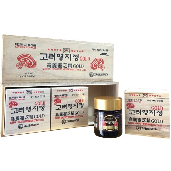 Cao Linh Chi Sao Đỏ Hàn Quốc Hộp Gỗ 3 Lọ X 120g