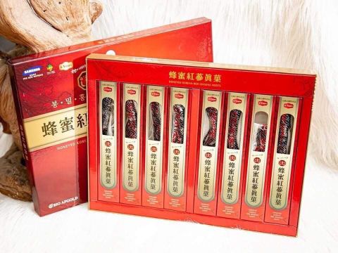 Hồng Sâm Củ Tẩm Mật Ong BIO APGOLD hộp 240g có 8 củ