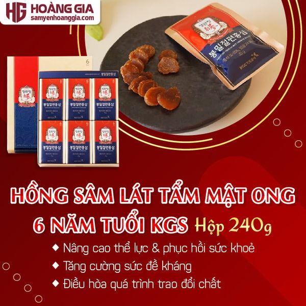 Hồng Sâm Lát Tẩm Mật Ong KGC Honeyed Slices 20g x 12 Hộp
