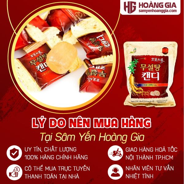 Kẹo sâm Hàn Quốc không đường 500g loại tốt
