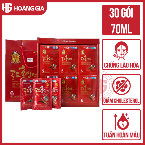 Nước ép hồng sâm 6 năm tuổi Hàn Quốc Daeyoung Korean Red Ginseng Drink hộp 30 gói x 70ml